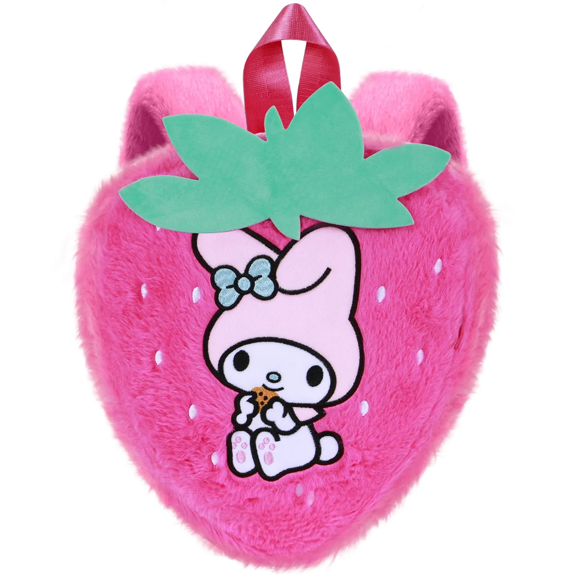 Sanrio My Melody Ryggsäck i Plysch – Rosa Jordgubbsformad Kawaii Ryggsäck