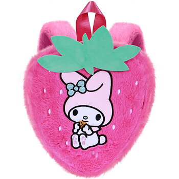 Sanrio My Melody Ryggsäck i Plysch – Rosa Jordgubbsformad Kawaii Ryggsäck