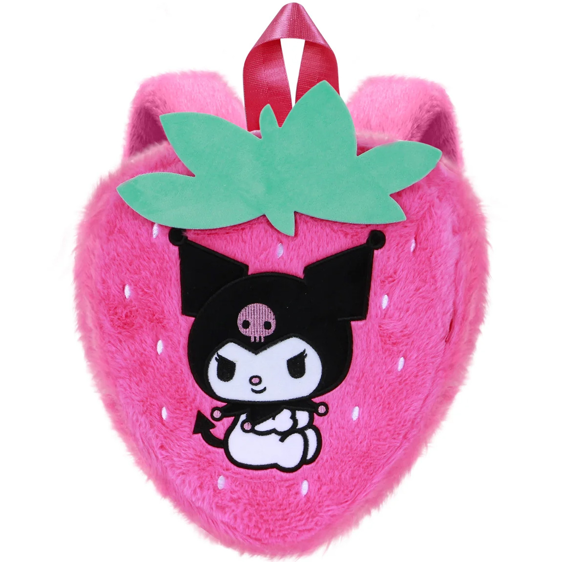 Sanrio Kuromi Ryggsäck i Plysch – Rosa Jordgubbsformad Kawaii Ryggsäck