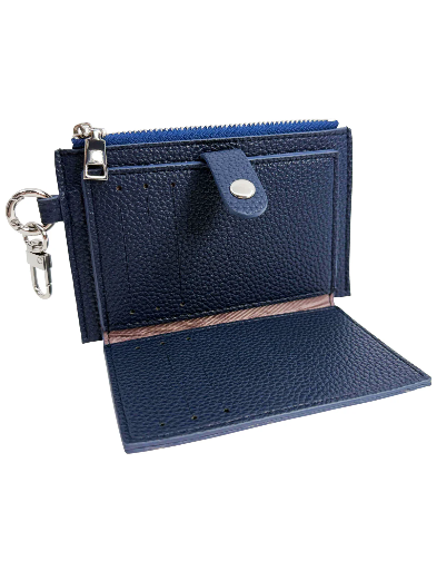 Card Holder Coin Zip Purse Blue - 2
