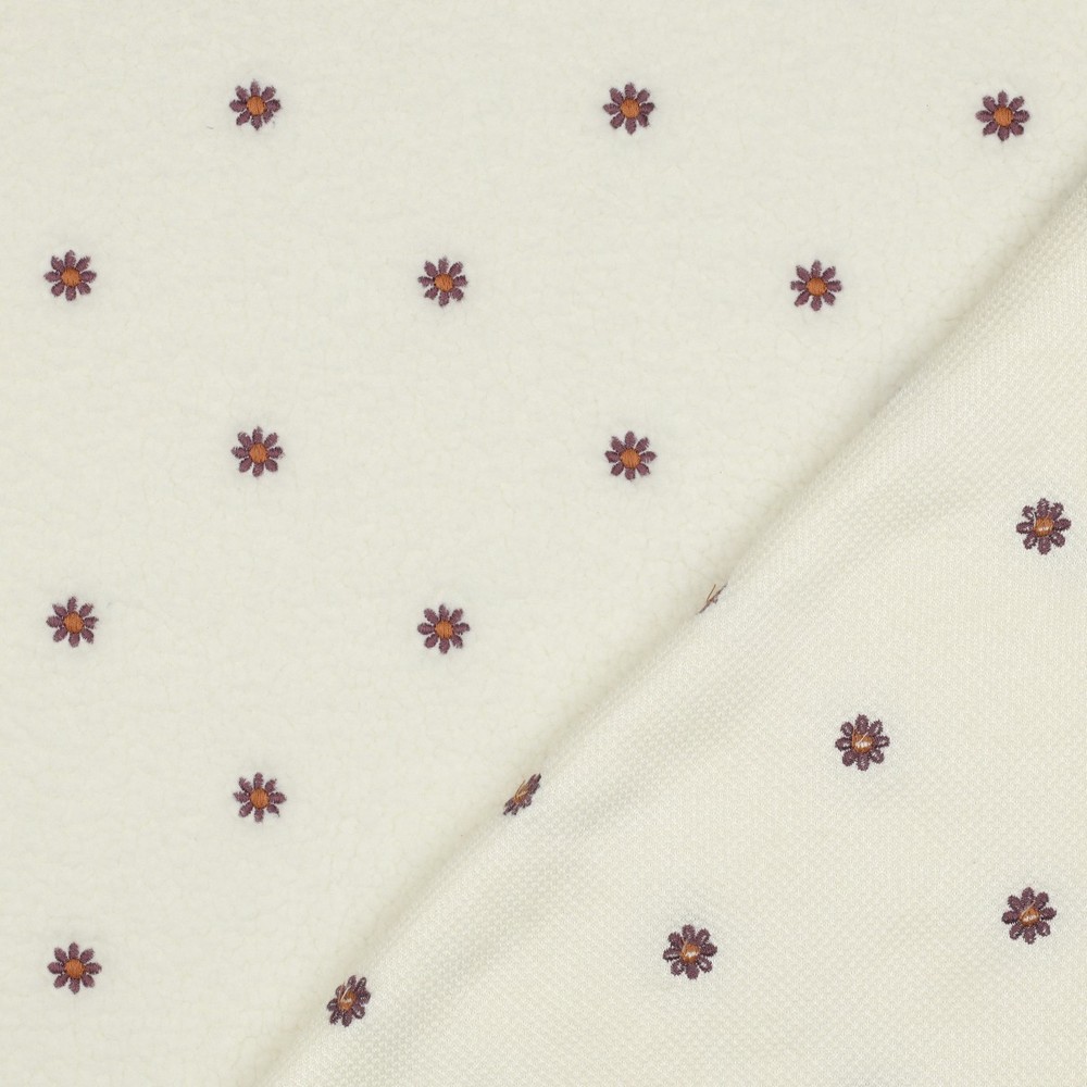TEDDY EMBROIDERY FLOWERS - OFF WHITE - 4