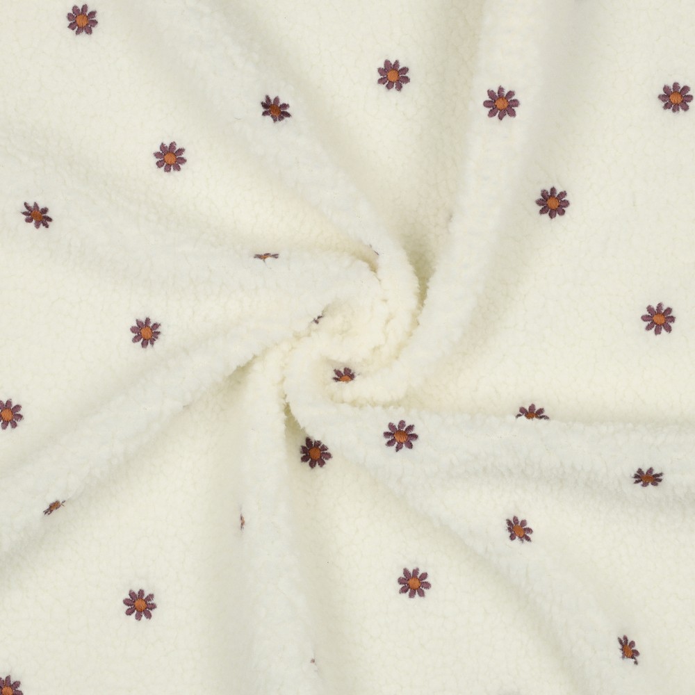 TEDDY EMBROIDERY FLOWERS - OFF WHITE - 3