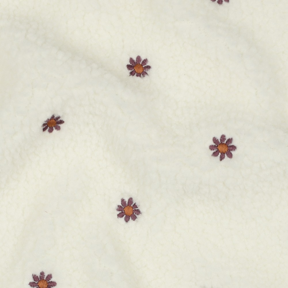 TEDDY EMBROIDERY FLOWERS - OFF WHITE