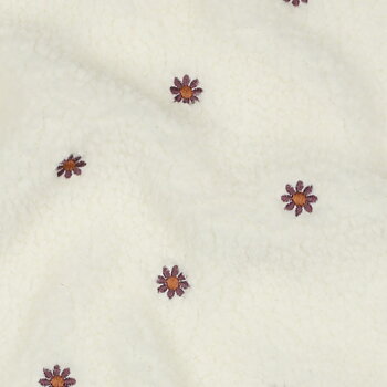 TEDDY EMBROIDERY FLOWERS - OFF WHITE