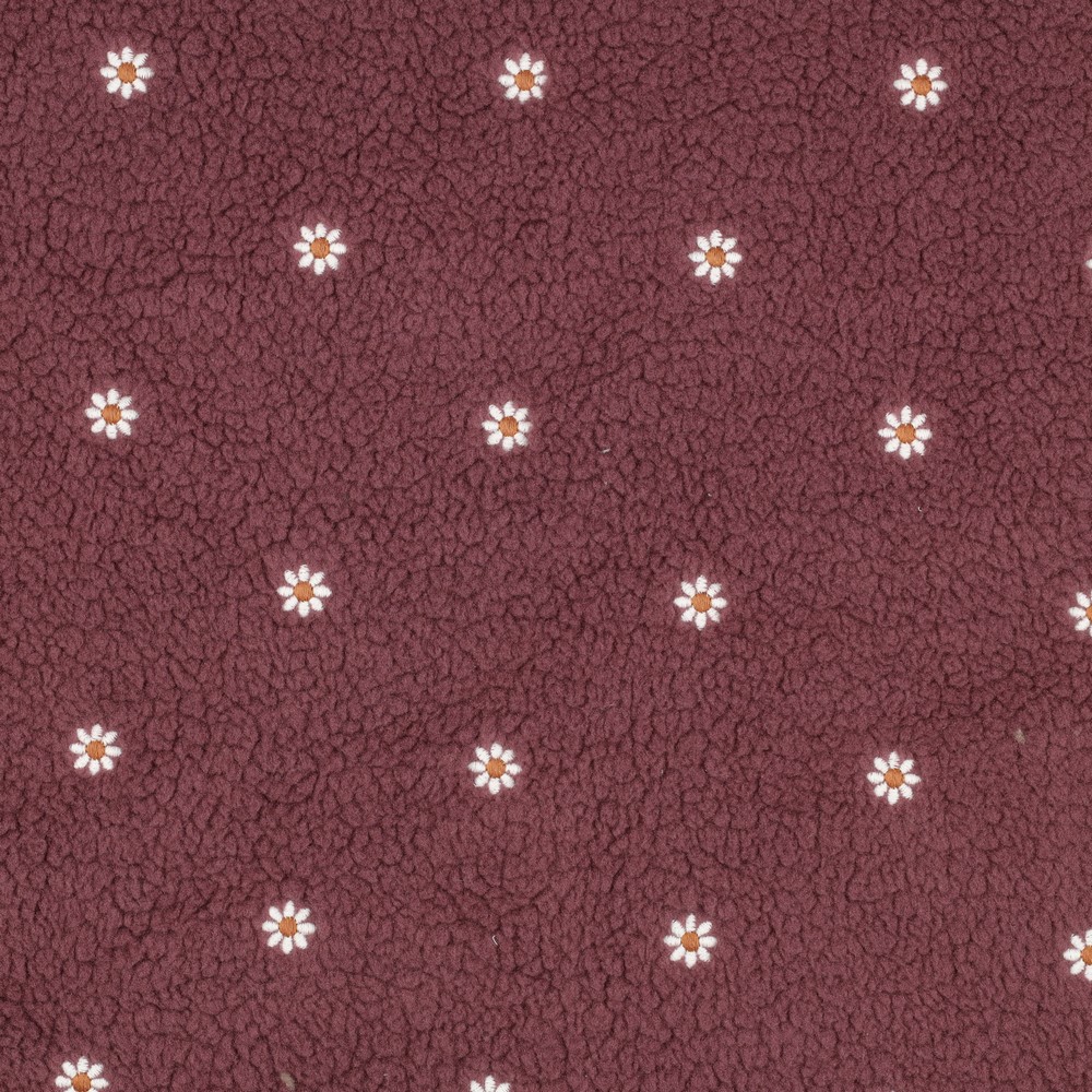 TEDDY EMBROIDERY FLOWERS - PLUM - 6