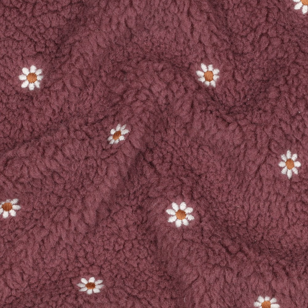 TEDDY EMBROIDERY FLOWERS - PLUM