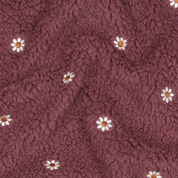 TEDDY EMBROIDERY FLOWERS - PLUM