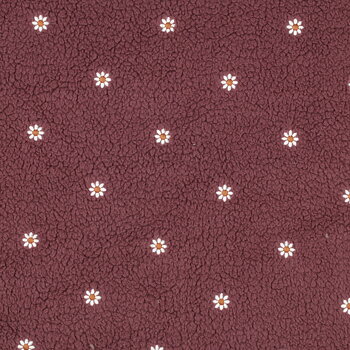 TEDDY EMBROIDERY FLOWERS - PLUM