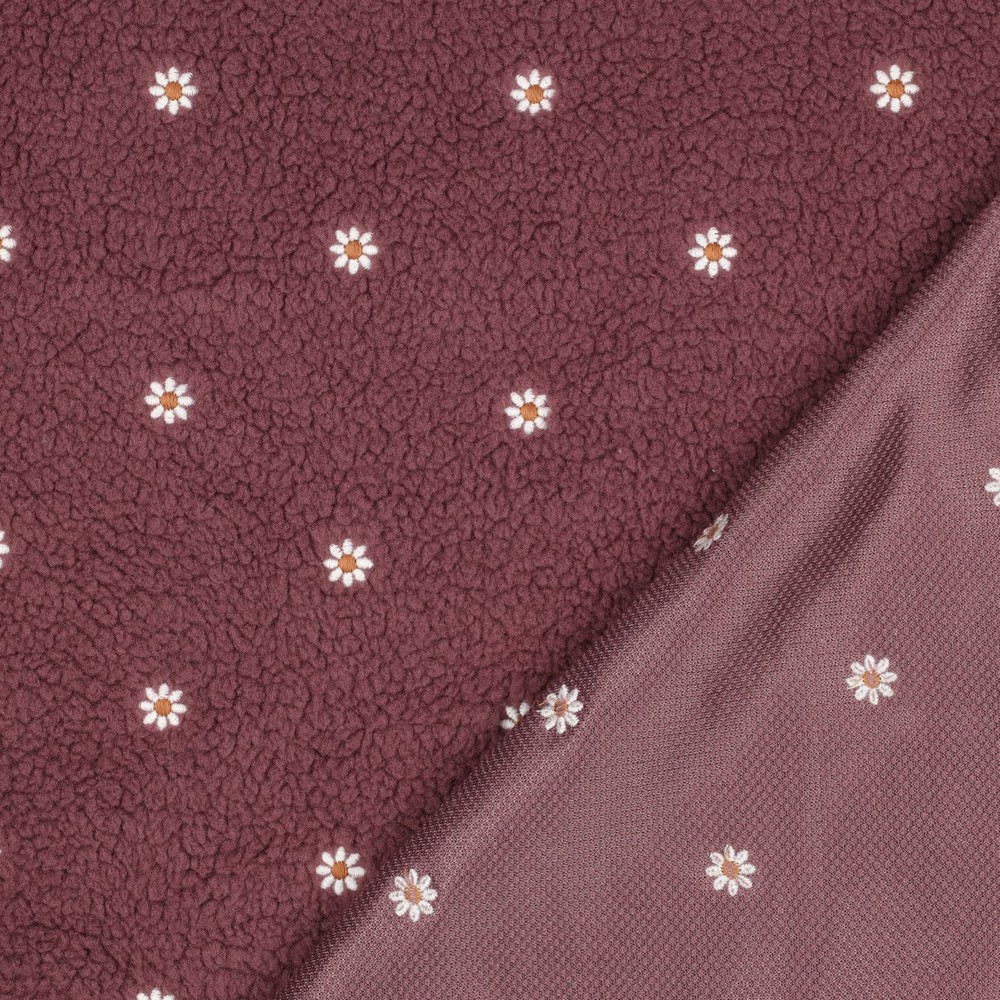 TEDDY EMBROIDERY FLOWERS - PLUM - 4