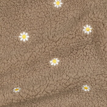 TEDDY EMBROIDERY FLOWERS - TAUPE
