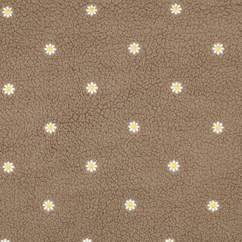 TEDDY EMBROIDERY FLOWERS - TAUPE