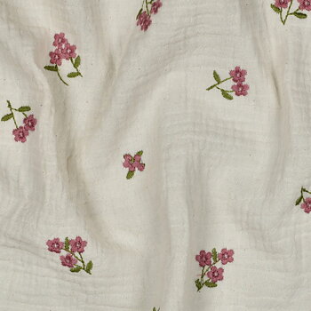 MUSLIN EMBROIDERY - PINK FLORALS