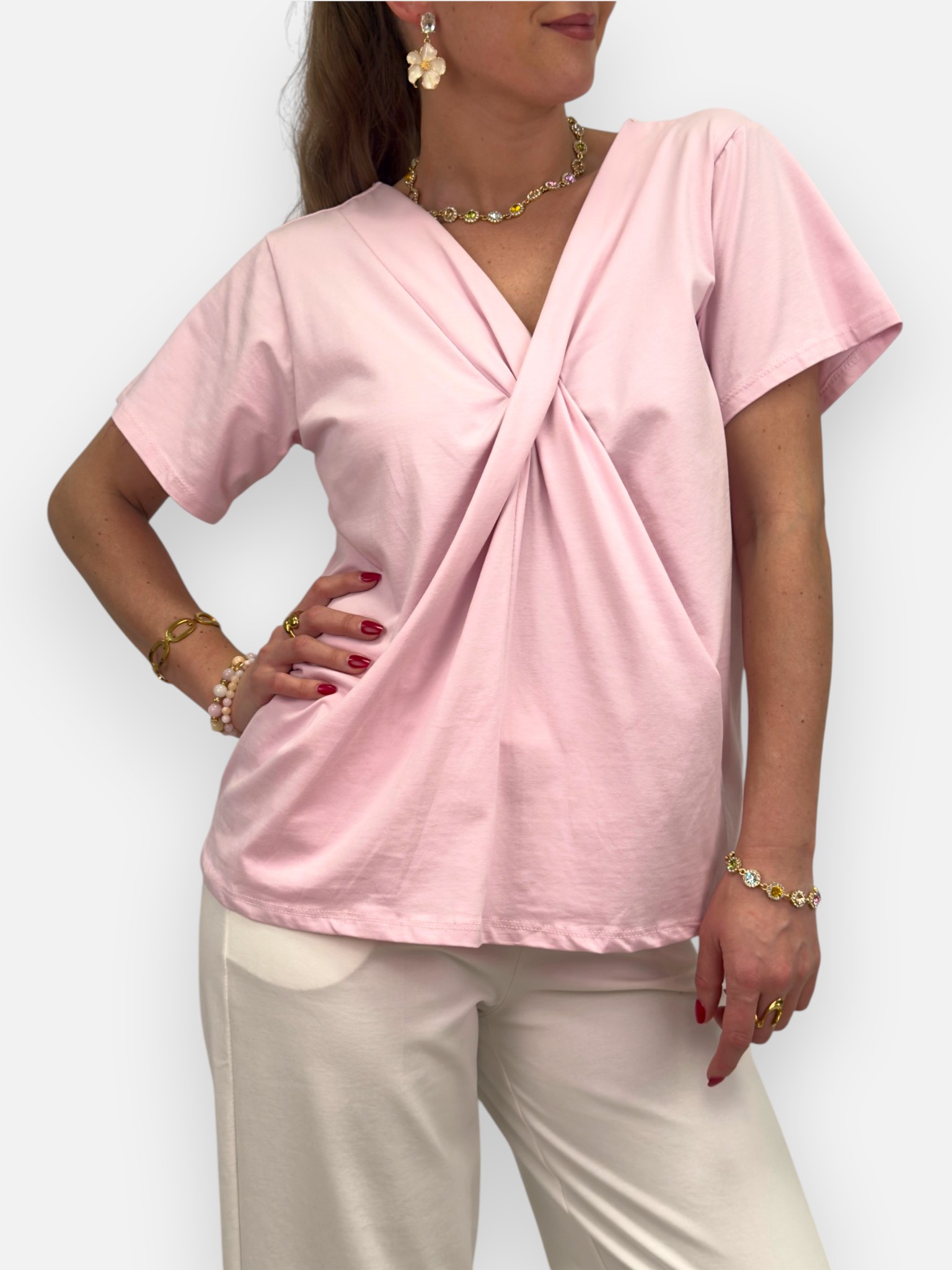 Draped cotton top