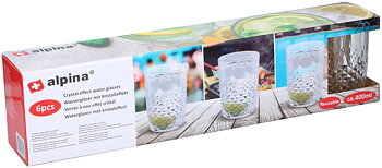 Vatten Glas 400 ml Crystal Effect – Återanvändbara Plastglas 6-pack