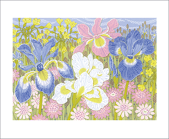 Angie Lewin : The May Garden - Kort med kuvert