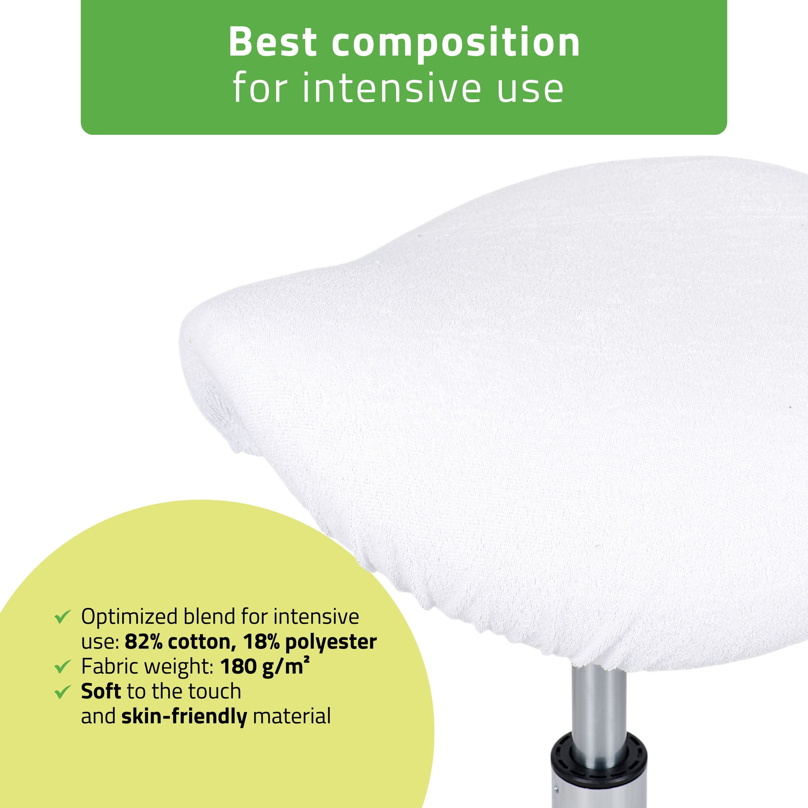 Överdrag i frotté till sadelstolar med diameter 34 till 40 cm, vit - 3