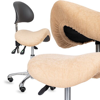Överdrag i frotté till sadelstolar med diameter 34 till 40 cm, beige
