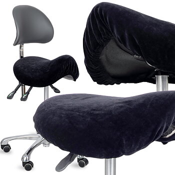 Överdrag i velour till sadelstolar med diameter 34 till 40 cm, svart