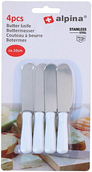 ALPINA Smörkniv 10 cm 4-pack - Praktiska Knivar för Frukost & Servering