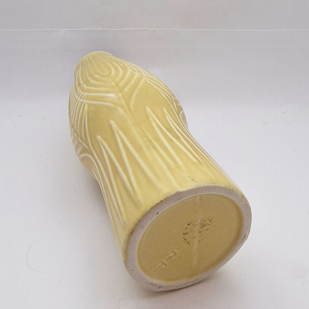 Gefle Berit Ternell yellow vase relief decoration - 2