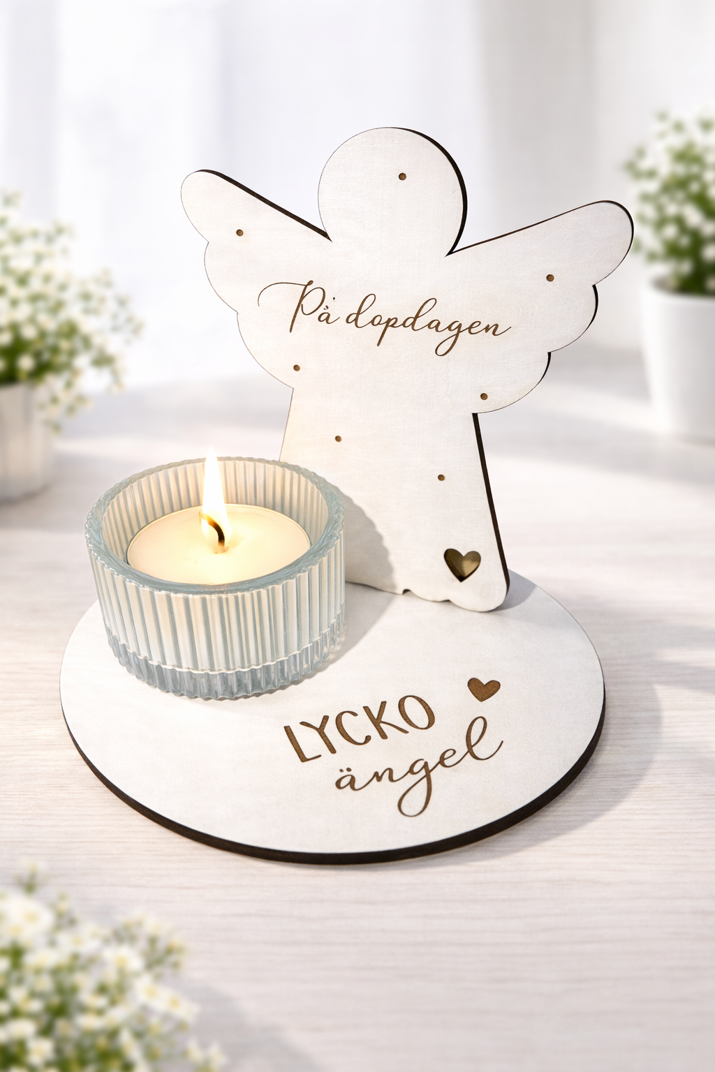 Skyddsängel stor med ljus - 2
