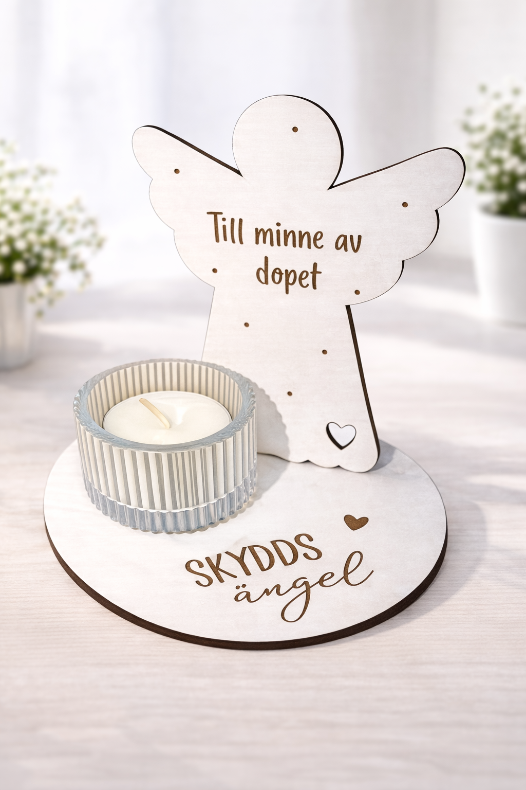 Lyckoängel stor med ljus - 3