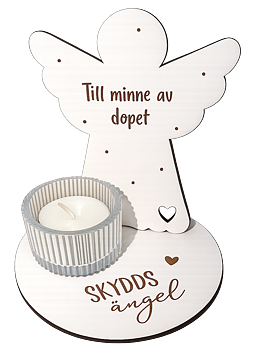 Lyckoängel stor med ljus