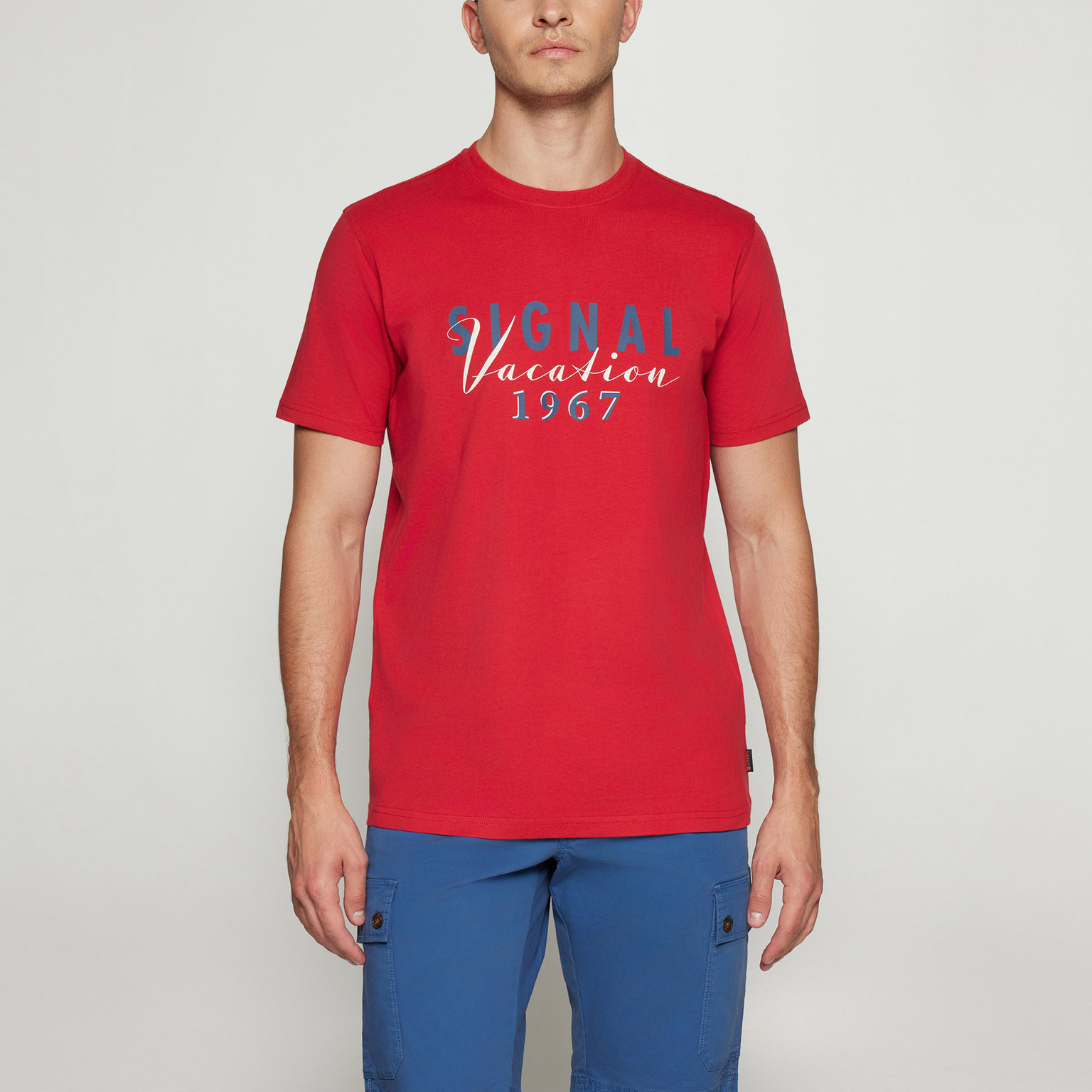 Signal - Finn Print Tee - Dusty Red