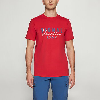 Signal - Finn Print Tee - Dusty Red