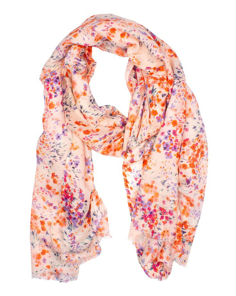 Sjal Bath småblommig orange/rosa/lila