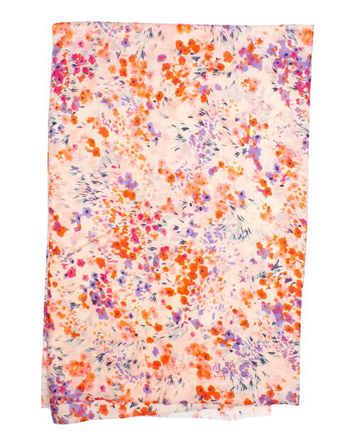 Sjal Bath småblommig orange/rosa/lila - 2