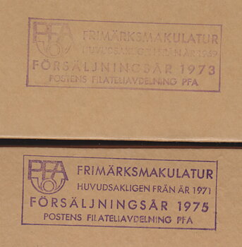 Postförseglad kilovara, årgång 1973 och 1975