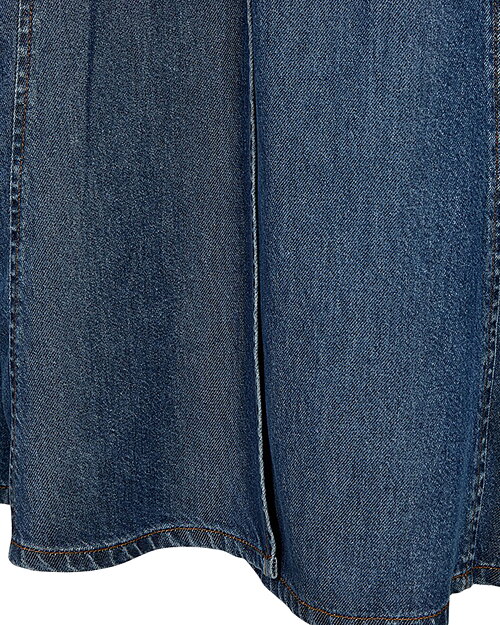 Jeanskjol Milo slits fram mellanblå denim - 3