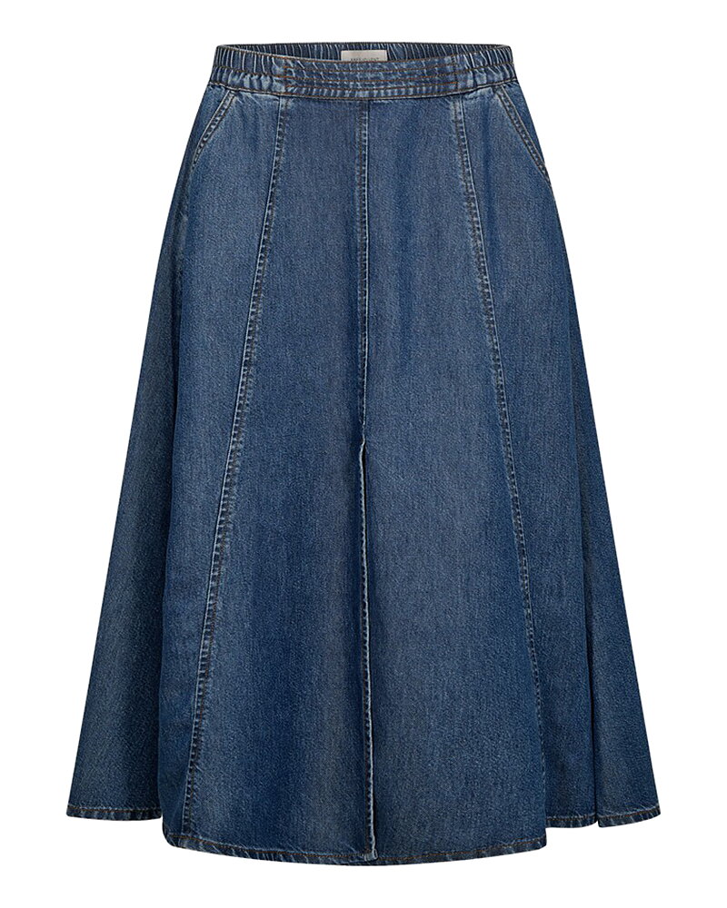 Jeanskjol Milo slits fram mellanblå denim