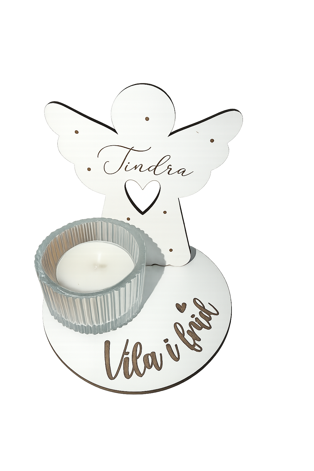 Minnesängel med ljus stor ängel - 3