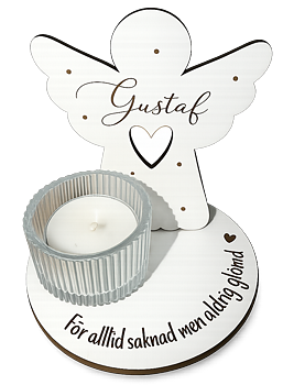 Minnesängel med ljus liten ängel