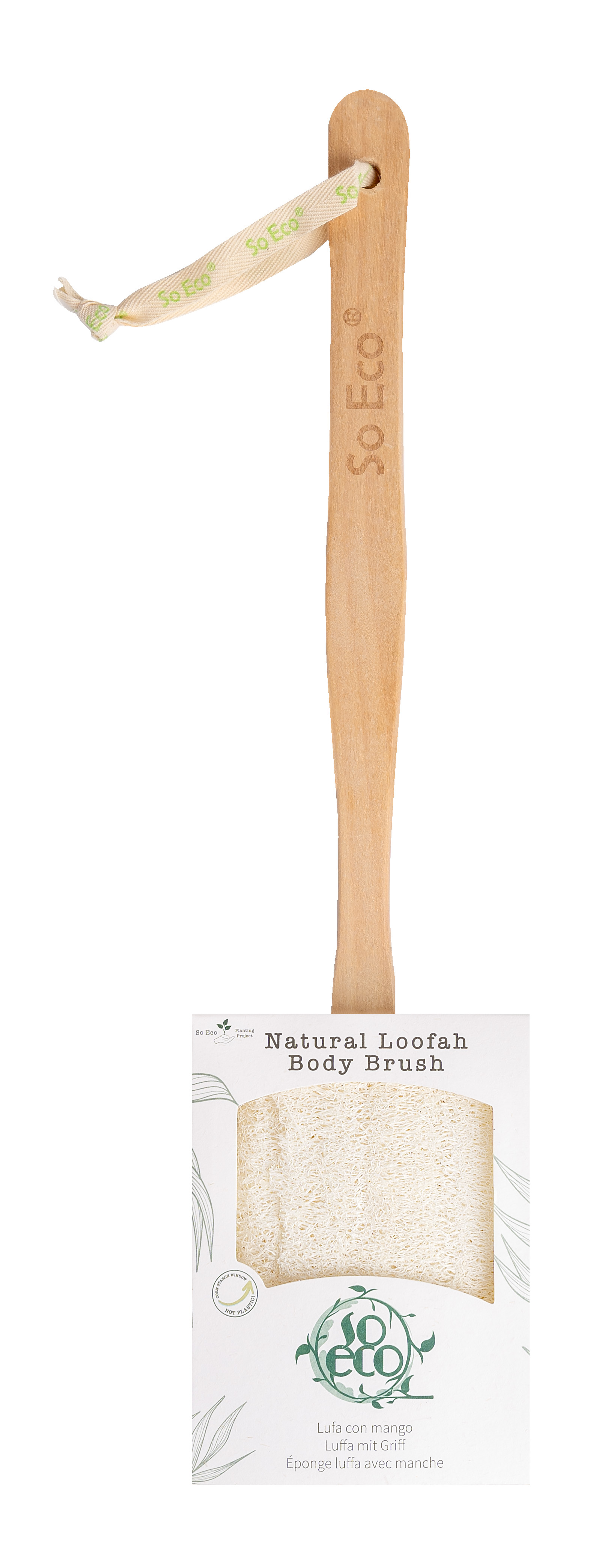 So Eco Flat Loofah With Wooden Handle