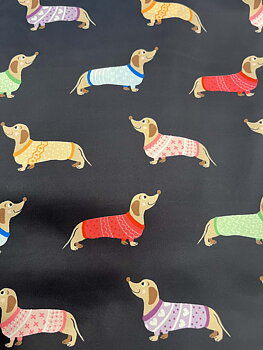 Satinscarf - Taxar-Svart