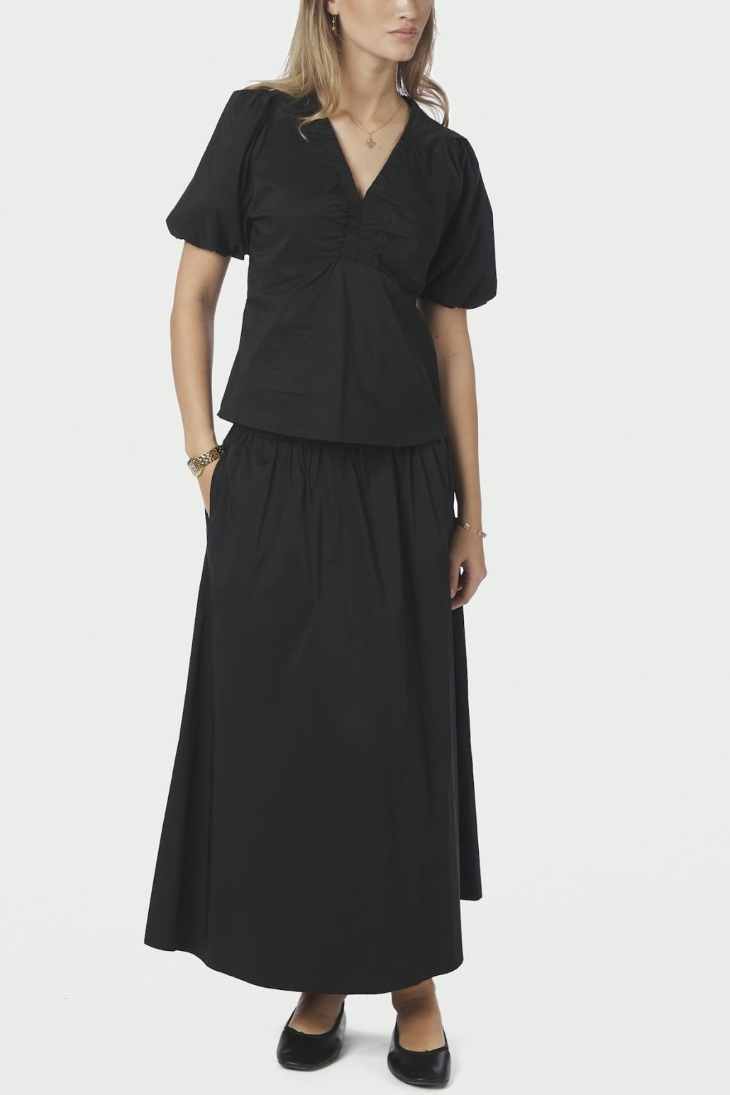 Neo Noir&nbsp;- Yara Poplin Skirt Black - 3