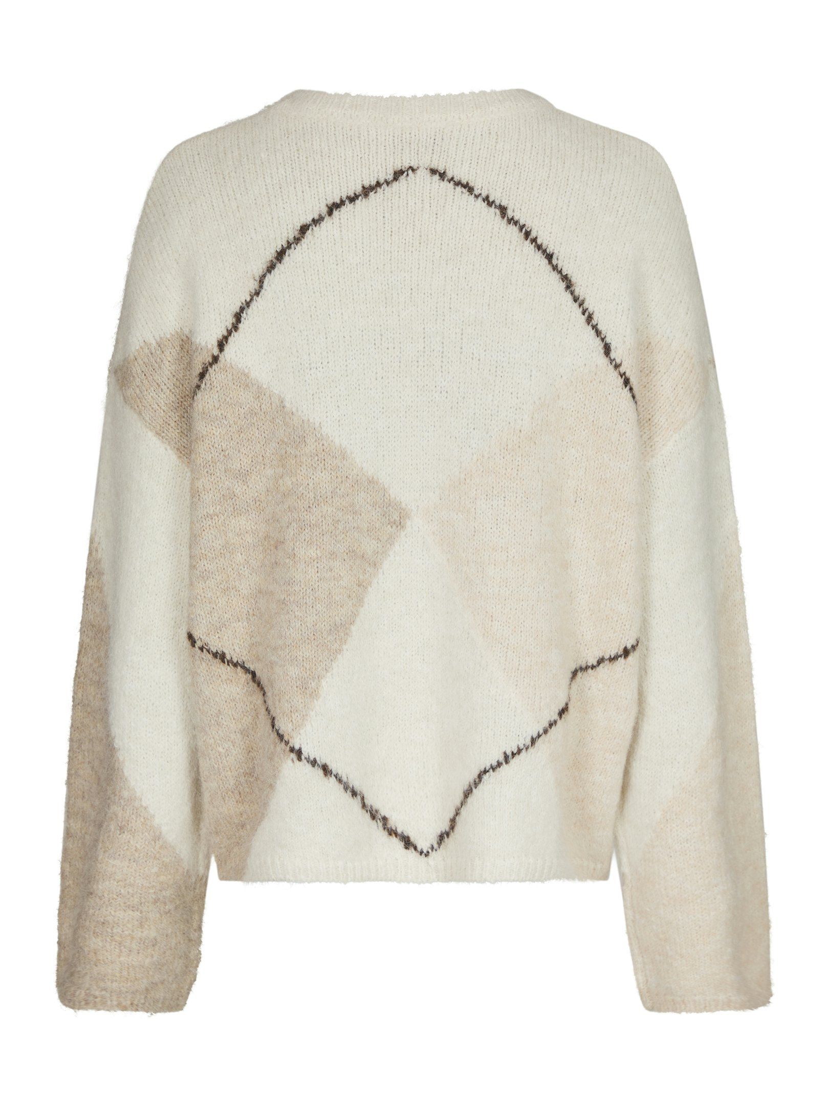 Neo Noir &nbsp;- Inga Check Fluff Knit Blouse  Creme - 6