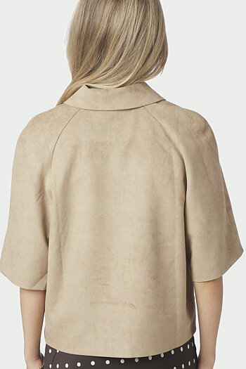 Neo Noir  - Editta Faux Suede Jacket Sand
