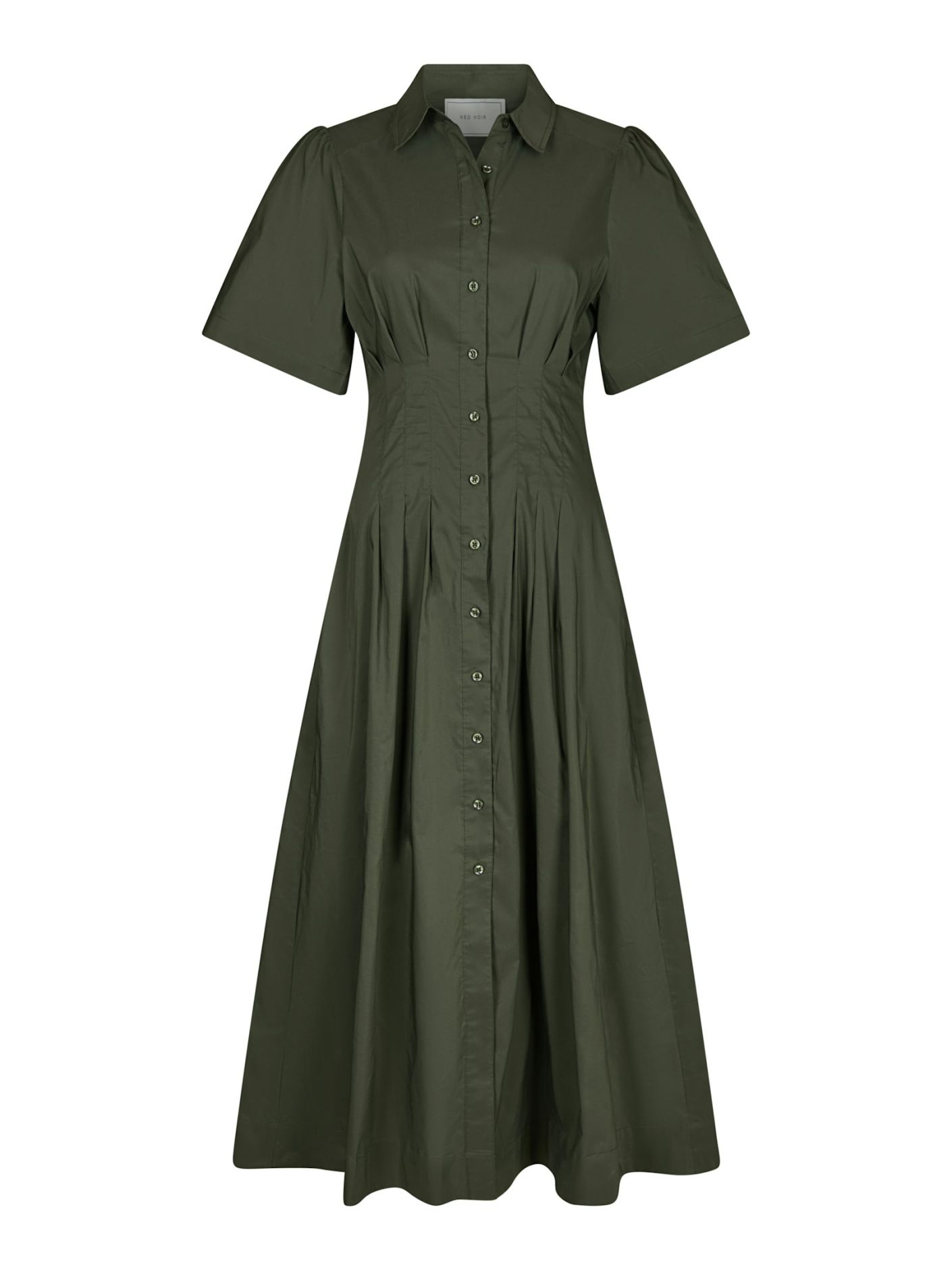 Neo Noir -  Baia Poplin Dress Army - 6