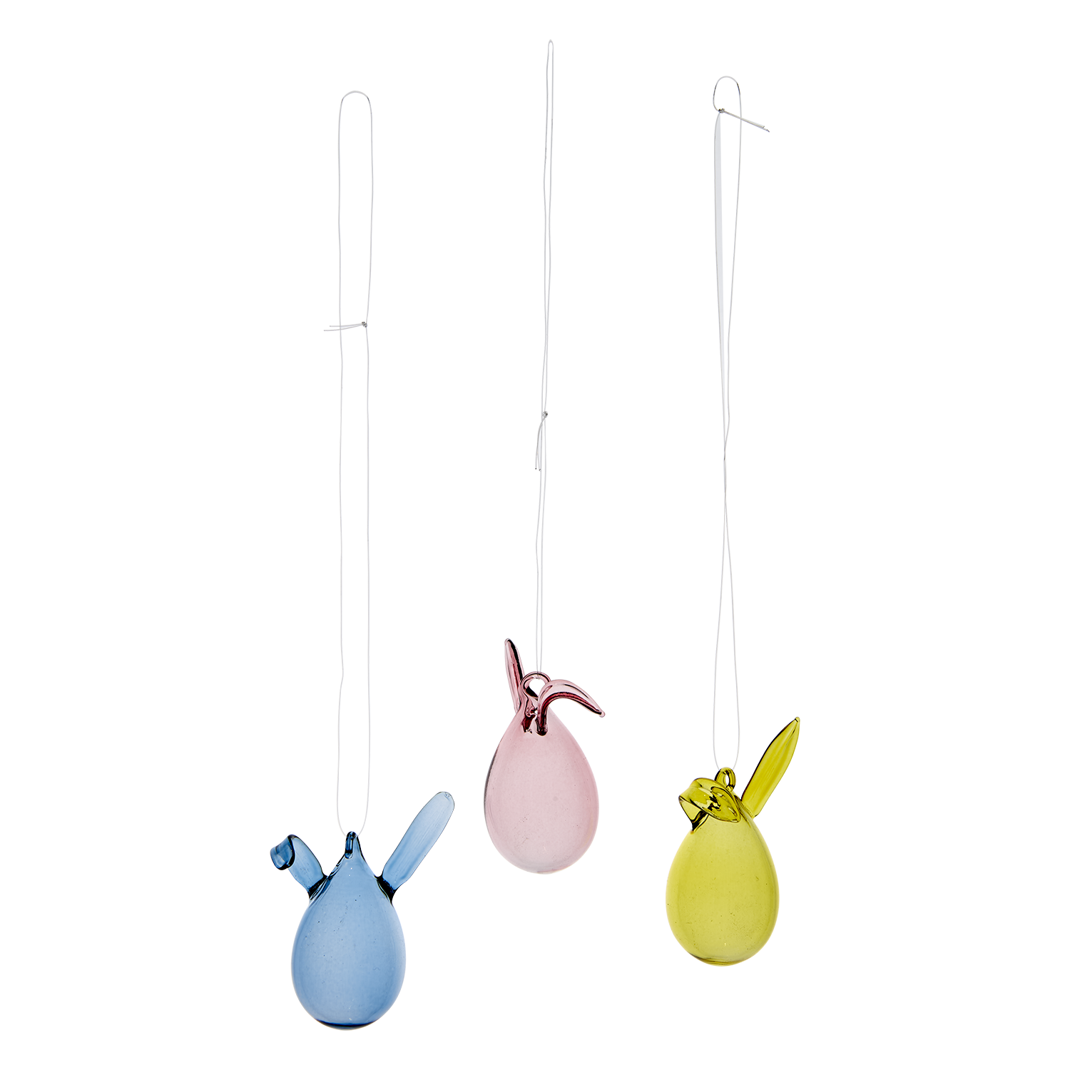 Easter Decoration - Rabbits - 3 pcs - Pink/Blue/Yellow - 2
