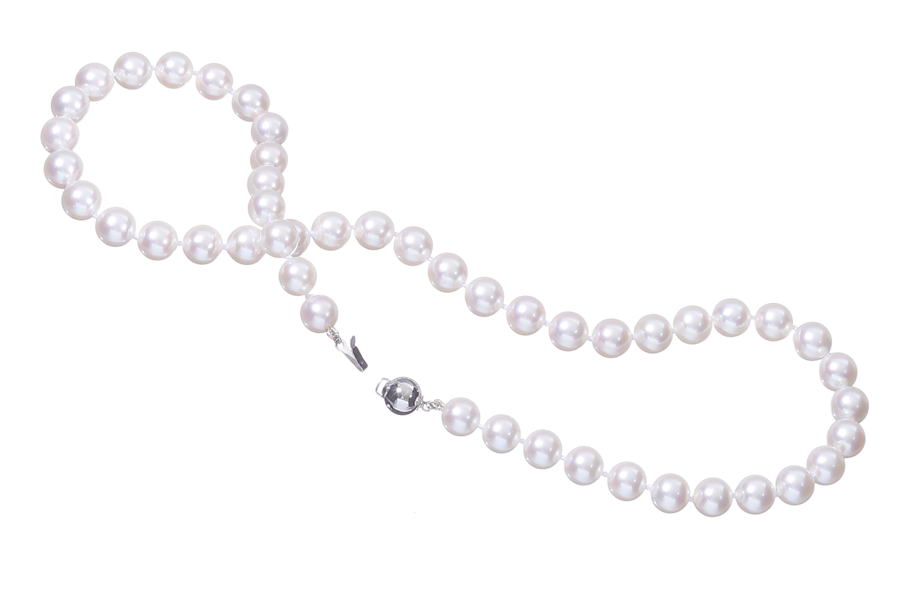 Zuchtperlen-Collier-Akoya in AA-Qualität mit Weißgoldverschluss 8–8.5 mm - 3