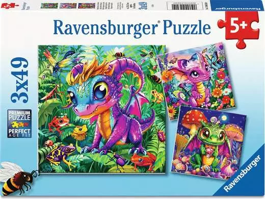 Baby Garden Dragons, 3 x 49 Bitar Ravensburger - 2