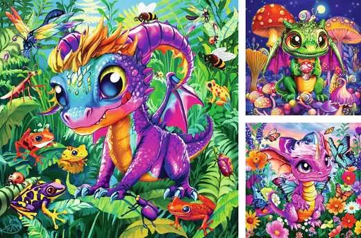 Baby Garden Dragons, 3 x 49 Bitar Ravensburger