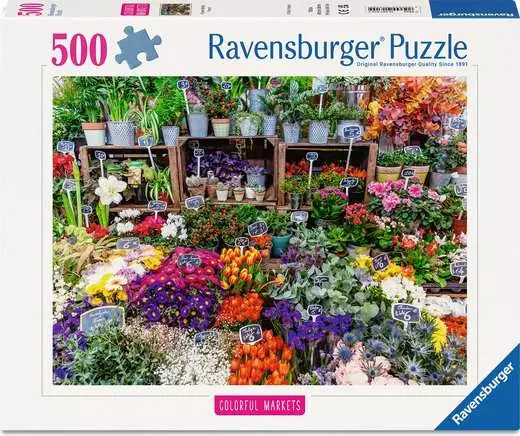 Flower Market, France,  500 Bitar Ravensburger - 2