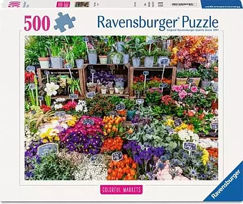 Flower Market, France,  500 Bitar Ravensburger