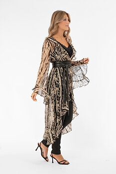 Capri Collection Anouk Kaftan Sand/Taupe/Black