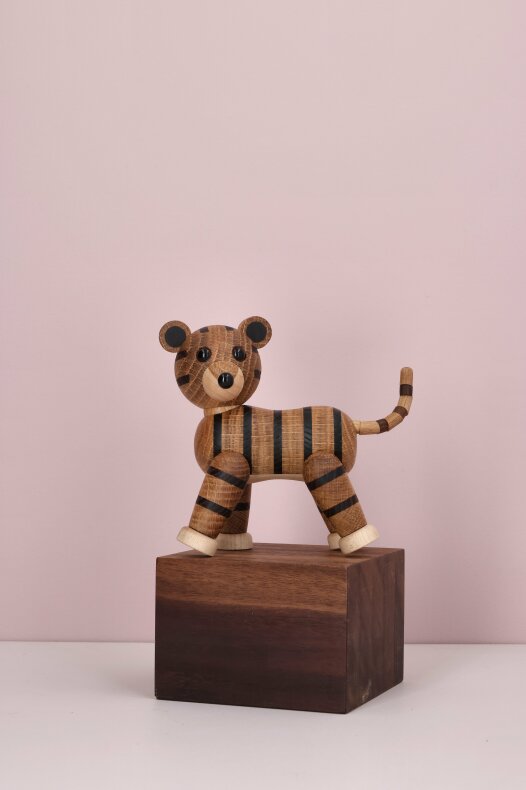 Wooden decoration Shiva Tiger 12 cm Oak - 3